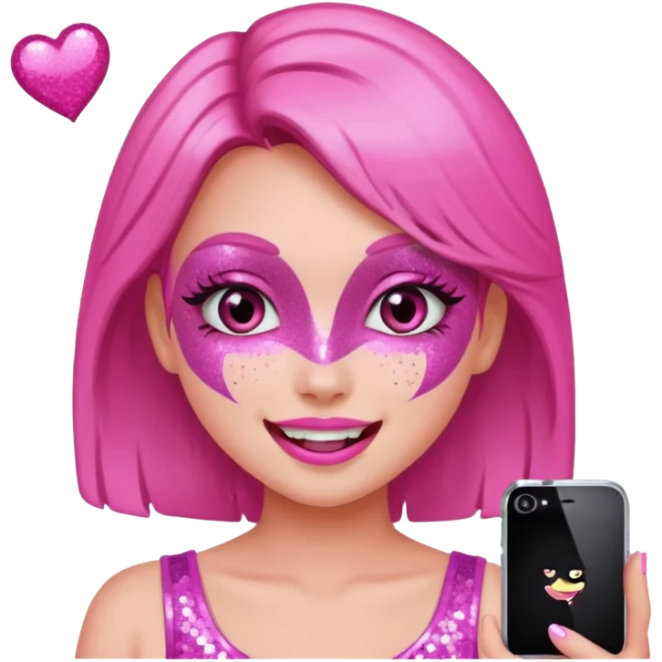 glitter pink girl naughty selfie emoji