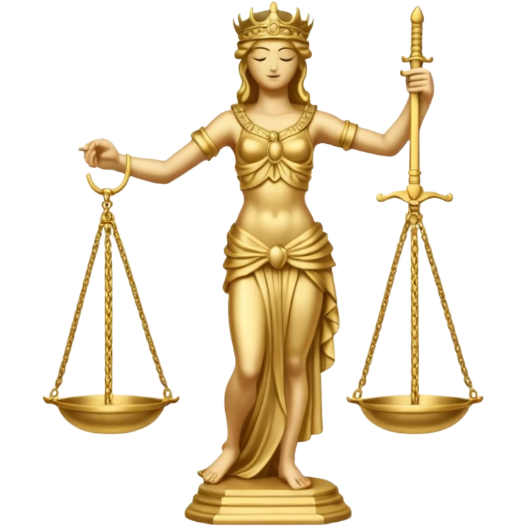 gold Justitia statue emoji