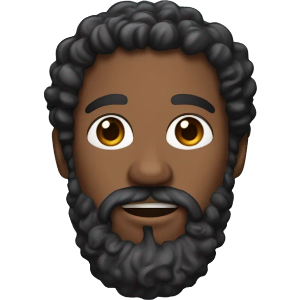 6’5” tall brown skin man with curly hair and black beard emoji