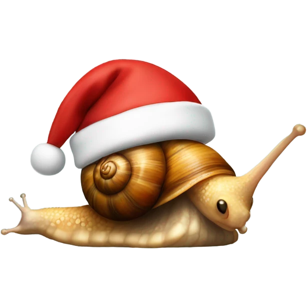Snail with Christmas hat emoji