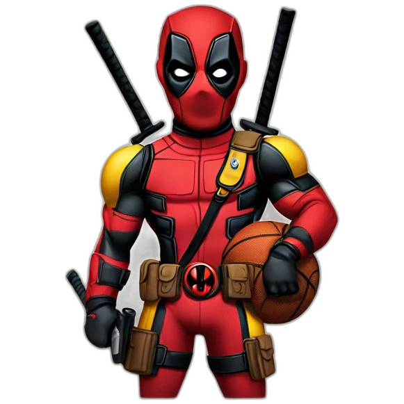 deadpool wearing yellow lakers jersey emoji