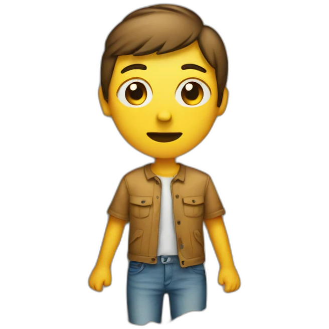 person sticked to a street emoji