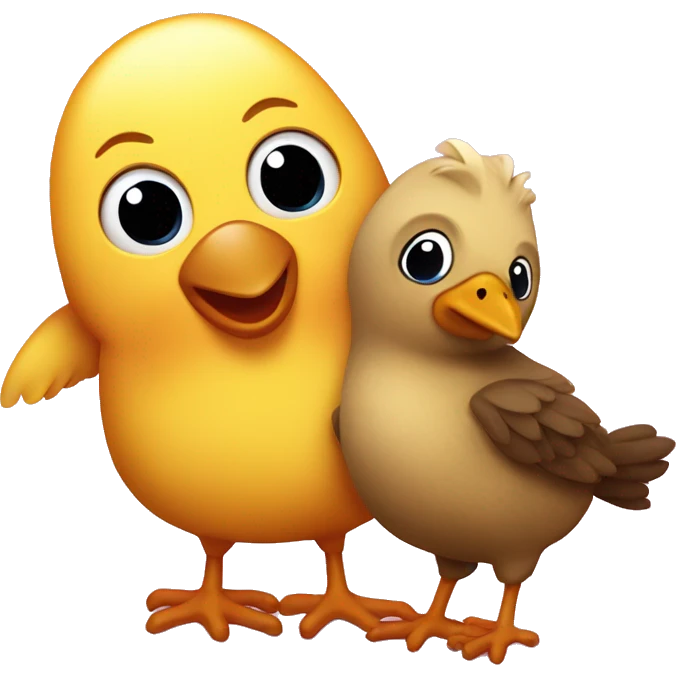 pollito y osito enamorados emoji