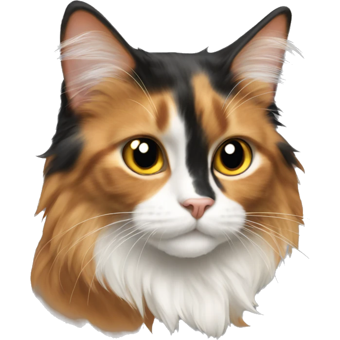 long haired calico cat emoji