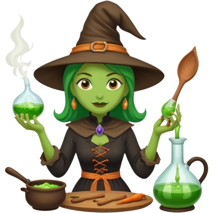 green witch cooking potion emoji