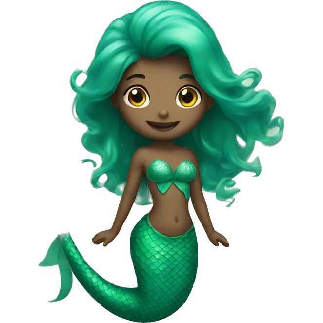 little green mermaid with tail emoji