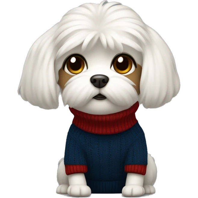 Maltese in a turtleneck sweater  emoji