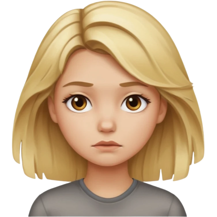 Blonde balayage girl bad mood emoji