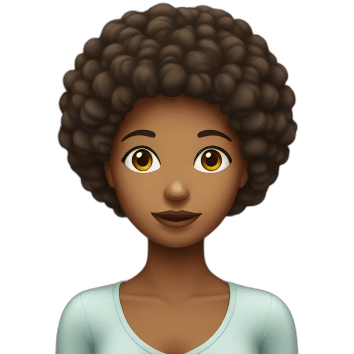 Fille avec un afro emoji