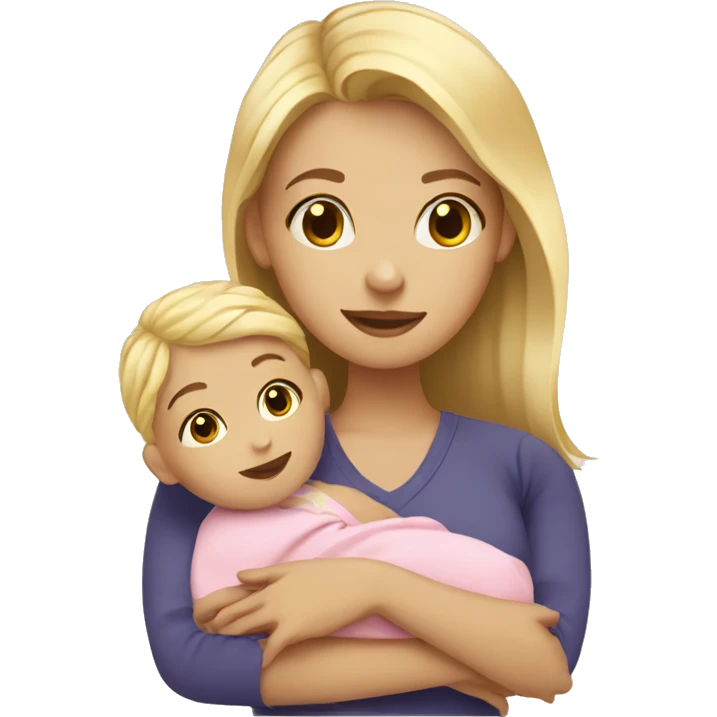 Blonde hair Girl with baby emoji
