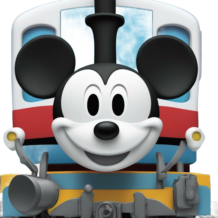 Mickey Mouse face on Thomas the train  emoji