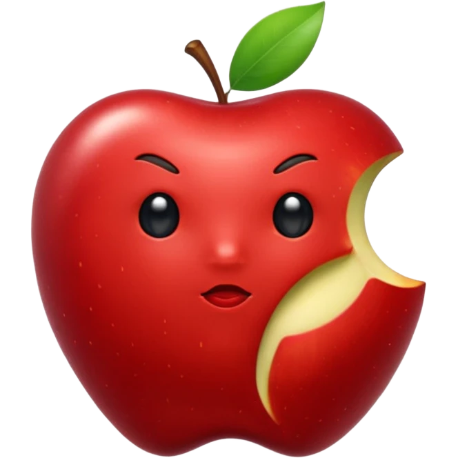 android eating apple emoji