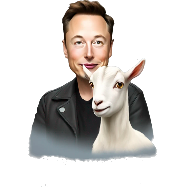 elon musk with a goat emoji