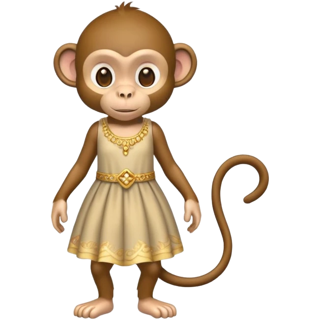 Monkey with a dress emoji