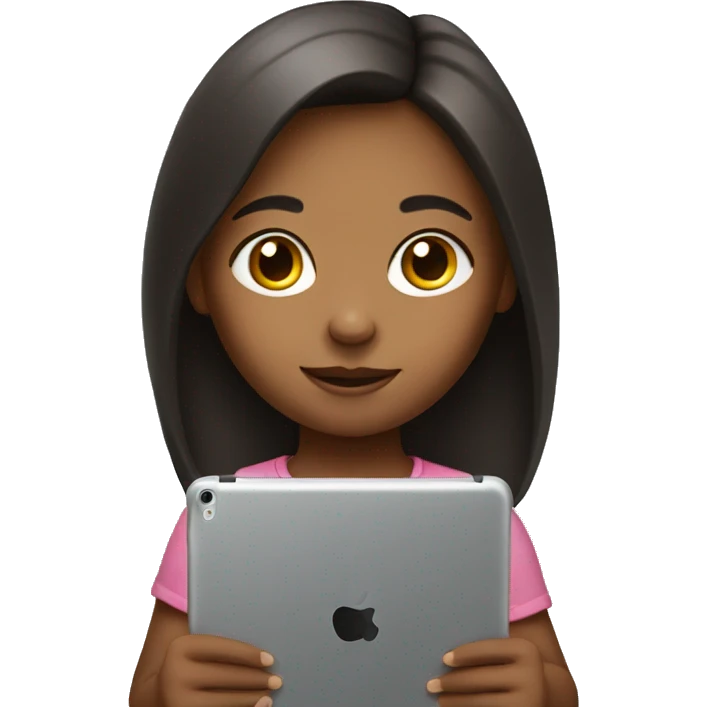 Small girl with ipad  emoji