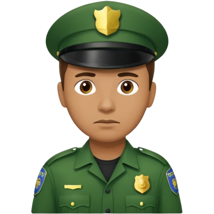 green uniform police without cap emoji