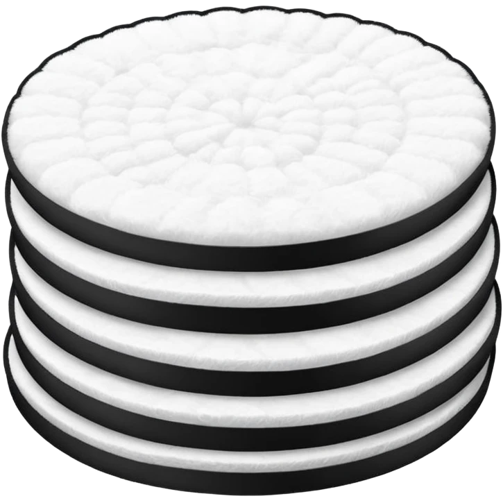 A long pile of 100 round flat thin cotton pads emoji