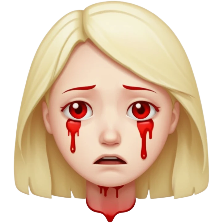 sad face crying blood  emoji