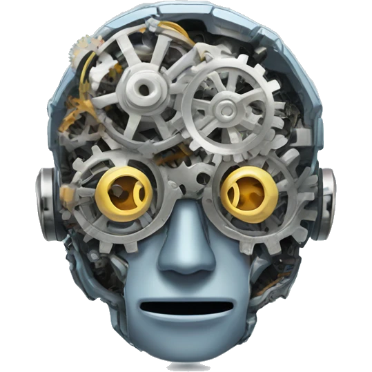 mechanical robot brain with gears emoji