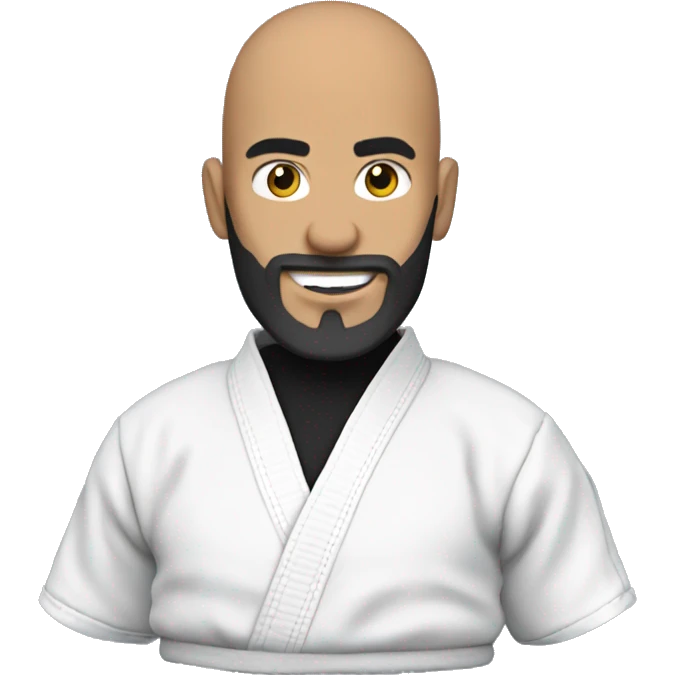 Blue belt jiu jitsu bald with beard emoji