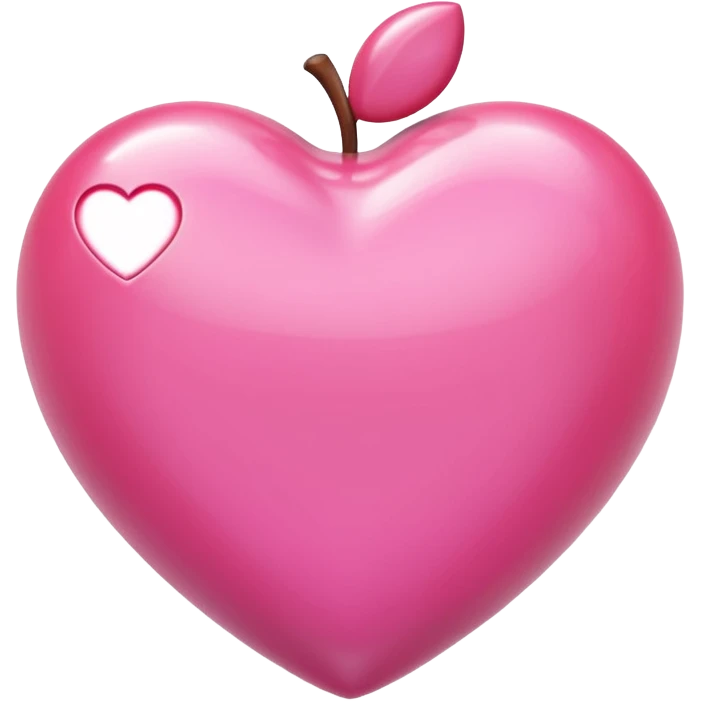Apple-style 3D emoji of a shiny pink  heart, smooth and glossy surface, simple and elegant design, no background. emoji