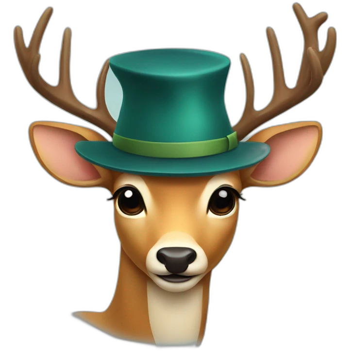 Deer with hat emoji