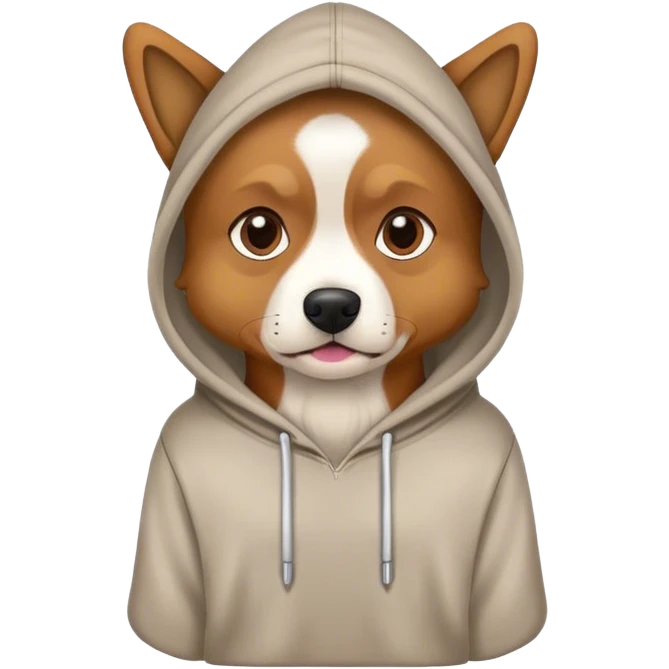 Dog wearing hoodie emoji