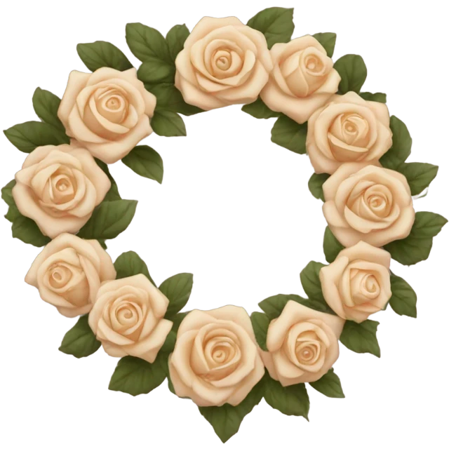 Beige rose wreath  emoji