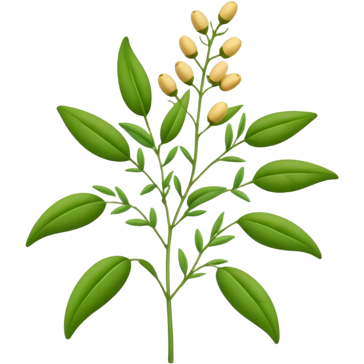 pigeonpea plant with green leaves and pods, simple and clear emoji