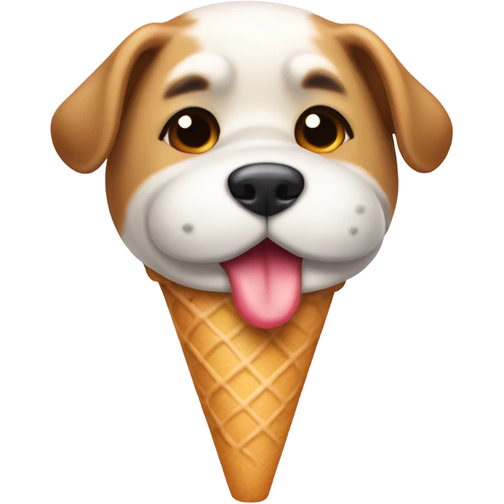 Un perro rubio con un helado emoji