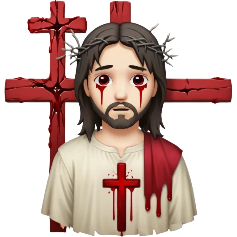 jesus-body-on-the-cross, emo hair emoji