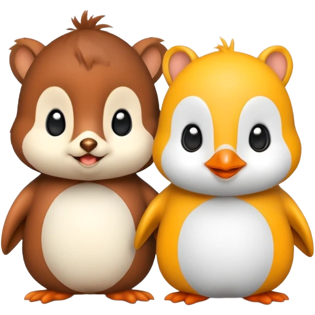 Squirrel and Penguin emoji