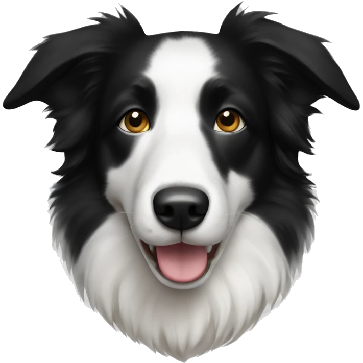 White and black border collie emoji