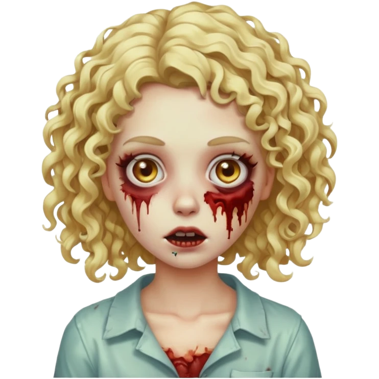 zombie girl curly blonde hair  emoji