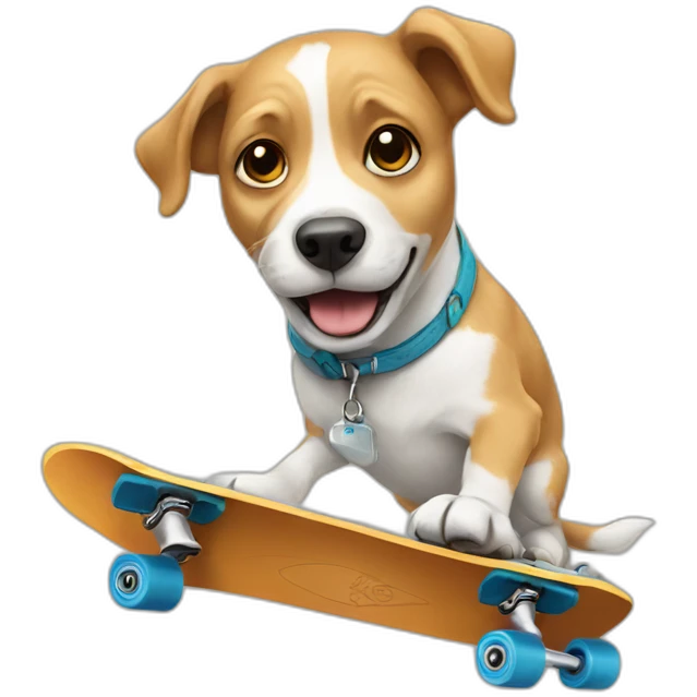 dog with skate emoji