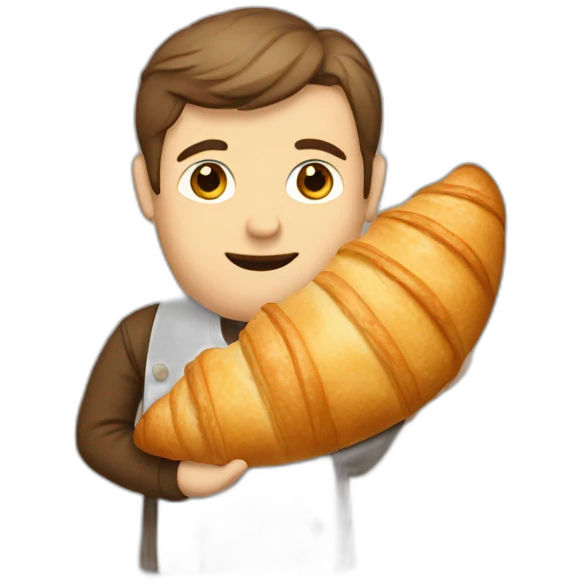 thin man holding a croissant emoji