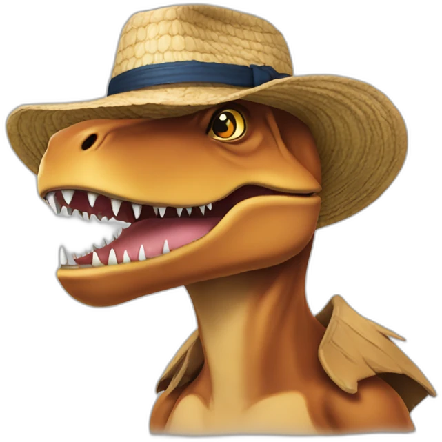 trex with a strawhat from one piece emoji