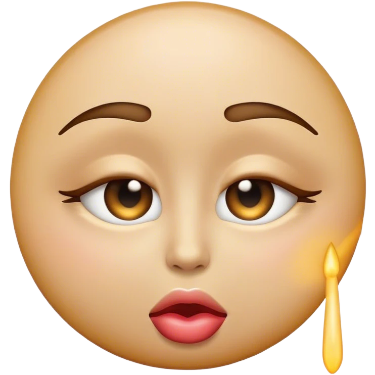 An emoji of an eye blinking and sending a kiss emoji