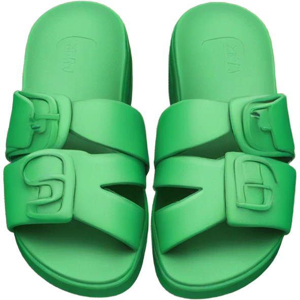 Platform Prada sandal green emoji