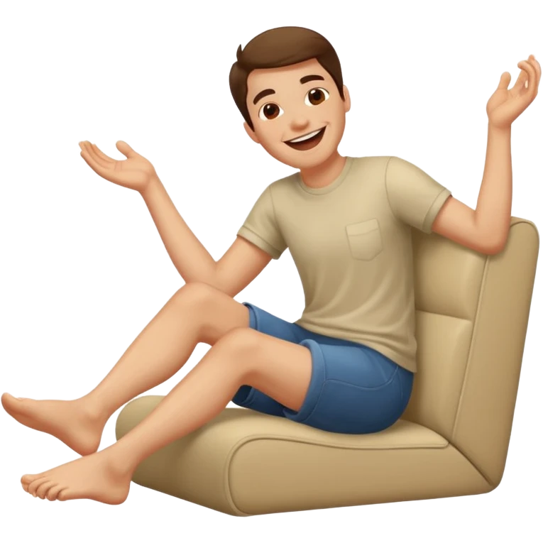 Laughing with feet up emoji