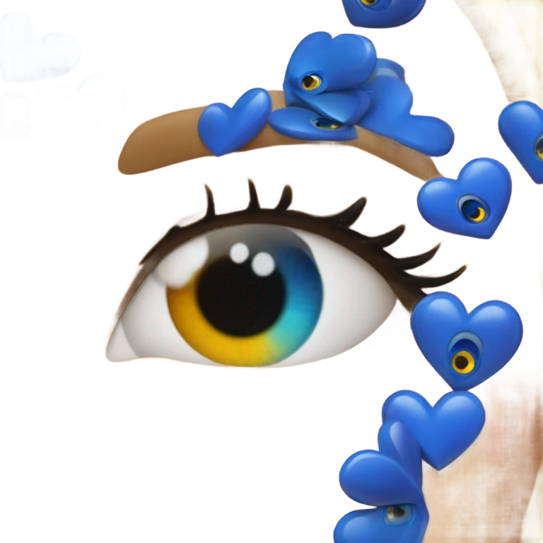 Blue heart eyes emoji