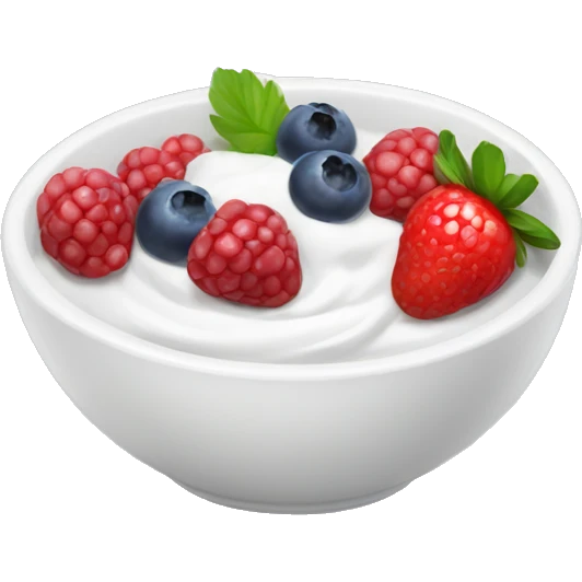 Yogurt and berries in bowl emoji
