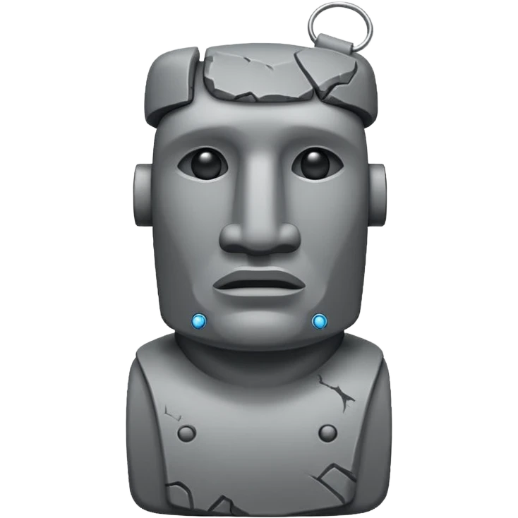 Un moai con una ceja levantada emoji