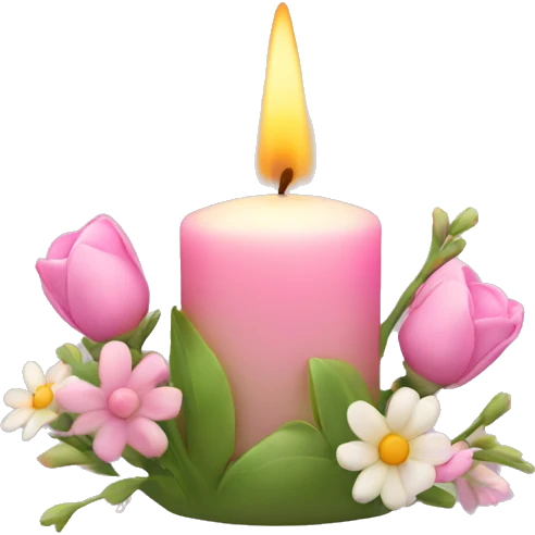 Spring candle with flowers  emoji