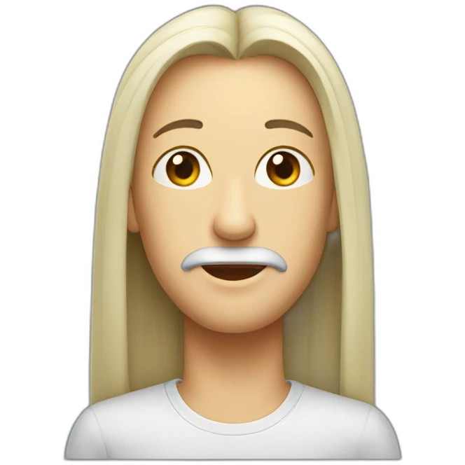 Long face semi asisn emoji