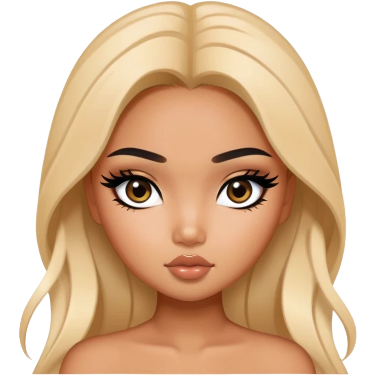 asian tanned beauty standard, pretty bratz baddie, black eyeliner emoji