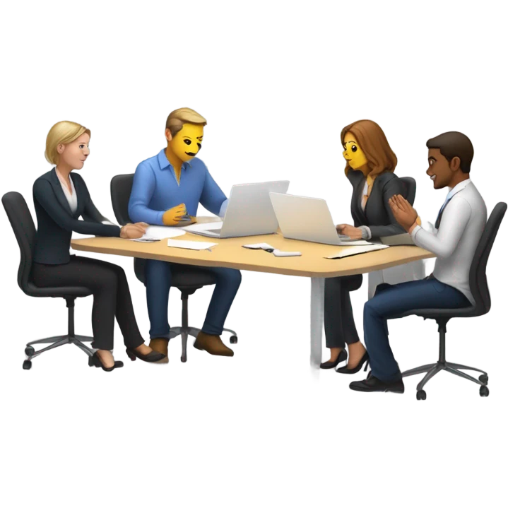 office meeting at a table emoji