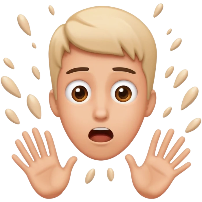 Person falling with shocked face emoji