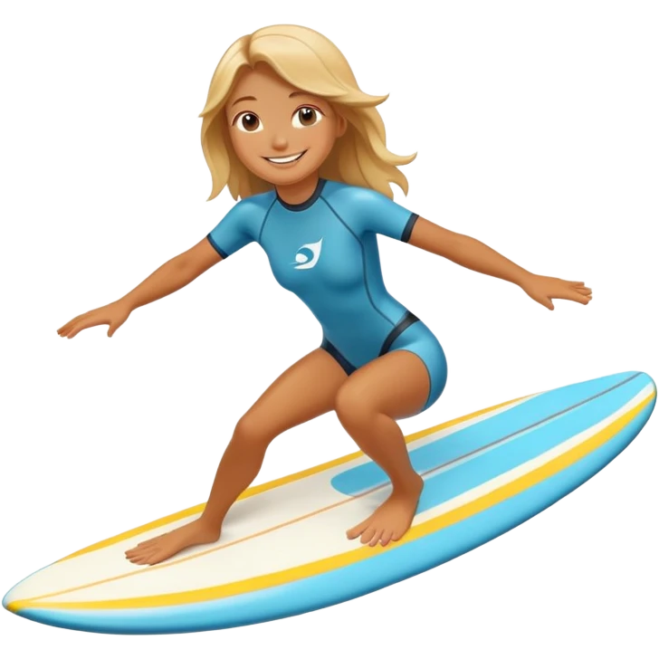 Surfer girl on the board emoji