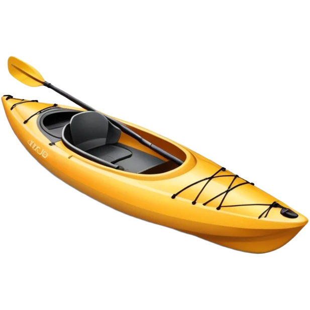 An icon showing a close-up of a sleek kayak with double-bladed paddles gliding through water. Splashes surround the boat as it cuts across a calm surface, symbolizing speed and focus. Transparent background emphasizes the dynamic and personal nature of kayak paddling. emoji